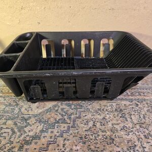 Dish Drying Rack, Sterilite Dish Rack with Self Draining Base, Black